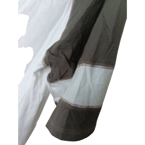 New POL Colorblock V-Neck Soft Stretch Tee Oversized White Short Sleeve Small - Picture 13 of 16